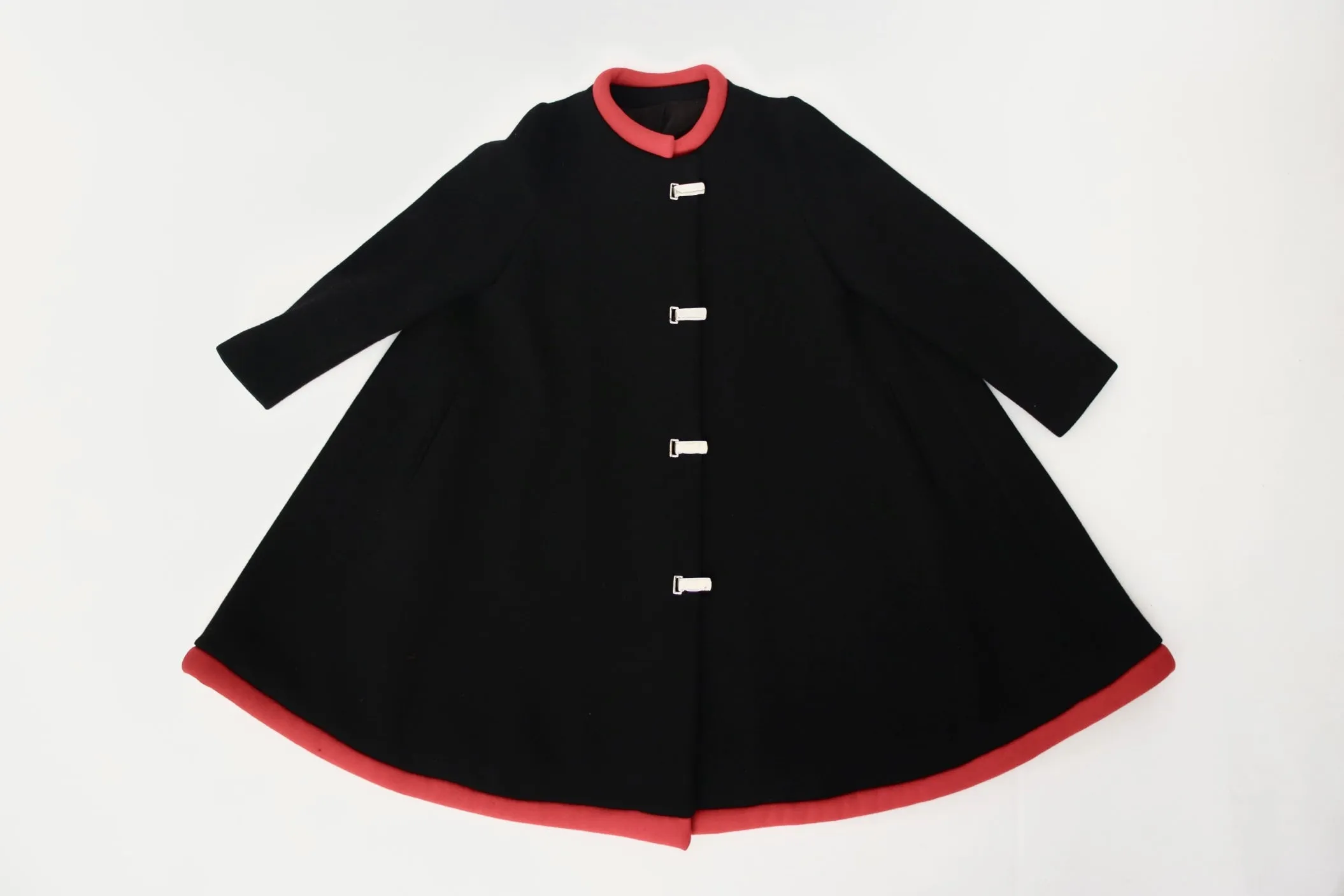 Wool Colorblock Swing Coat
