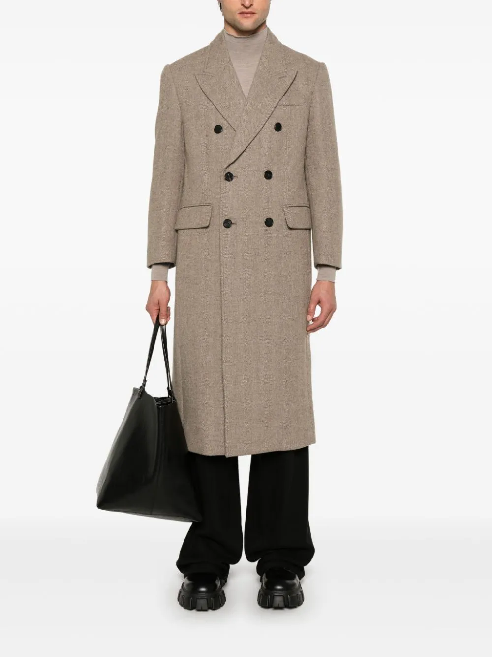 Wool double-breasted coat