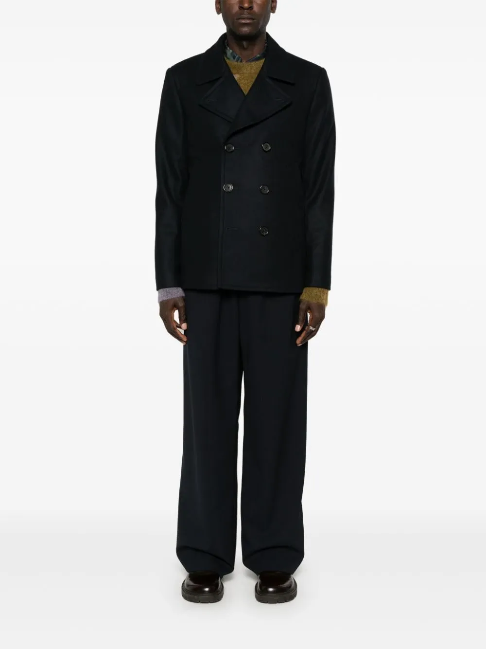 Wool double-breasted coat