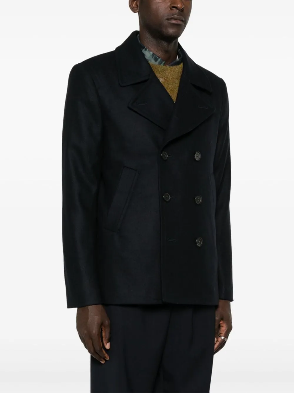 Wool double-breasted coat