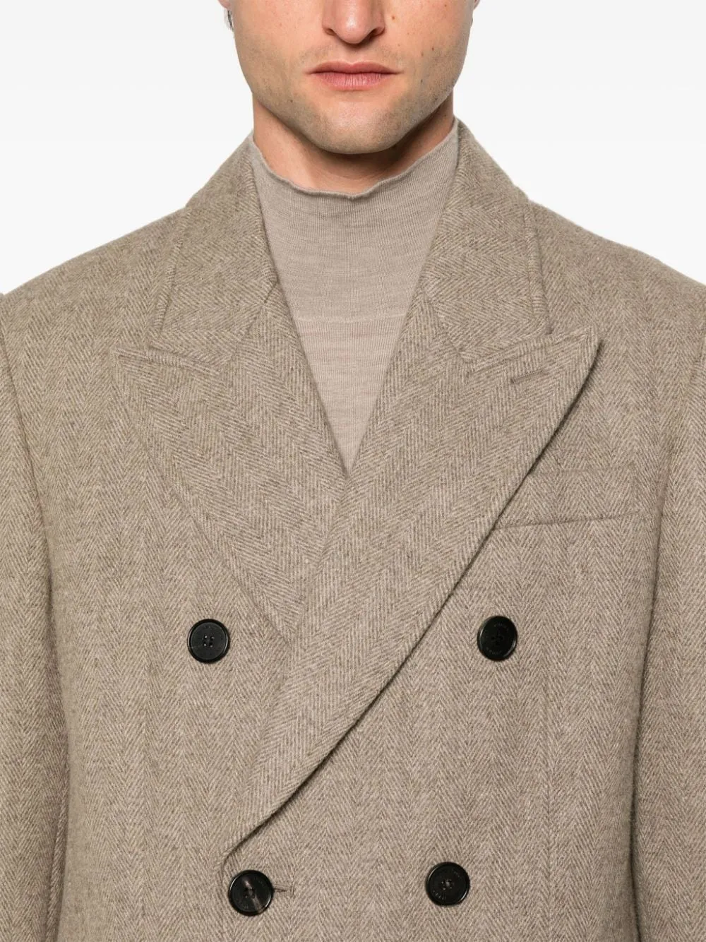 Wool double-breasted coat