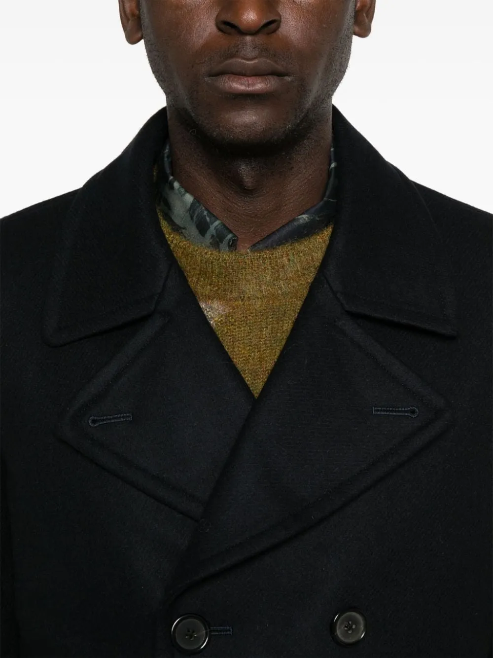 Wool double-breasted coat