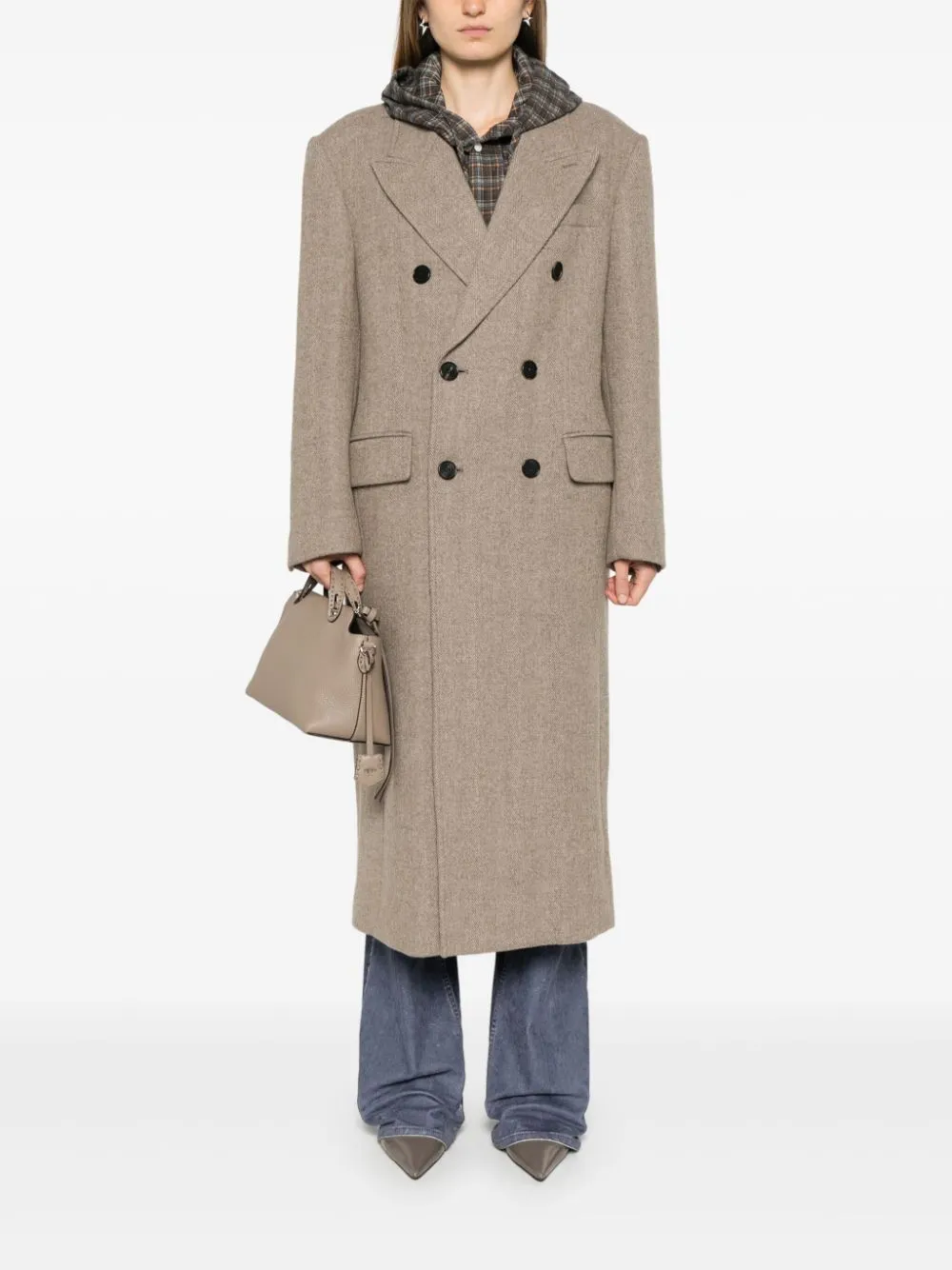 Wool double-breasted coat