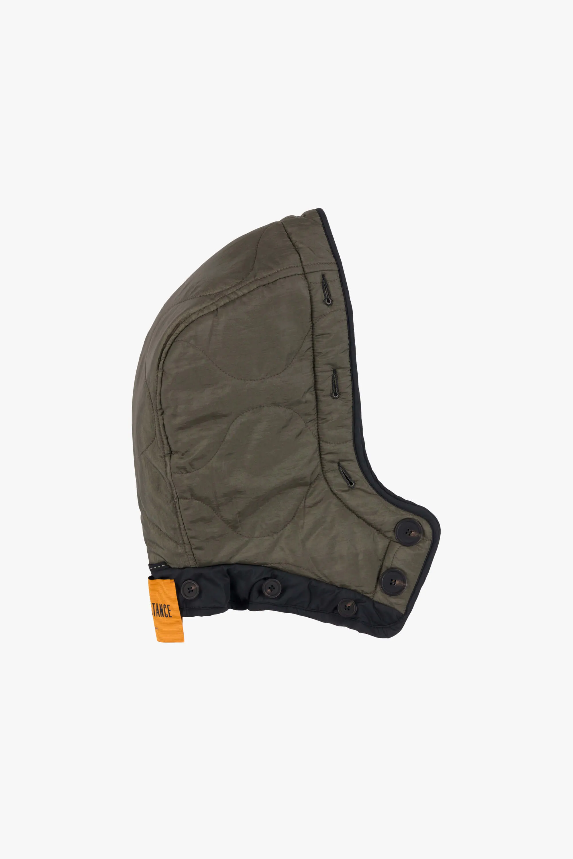 Wool Hood Faux Fur Trim - Black / Dark Olive