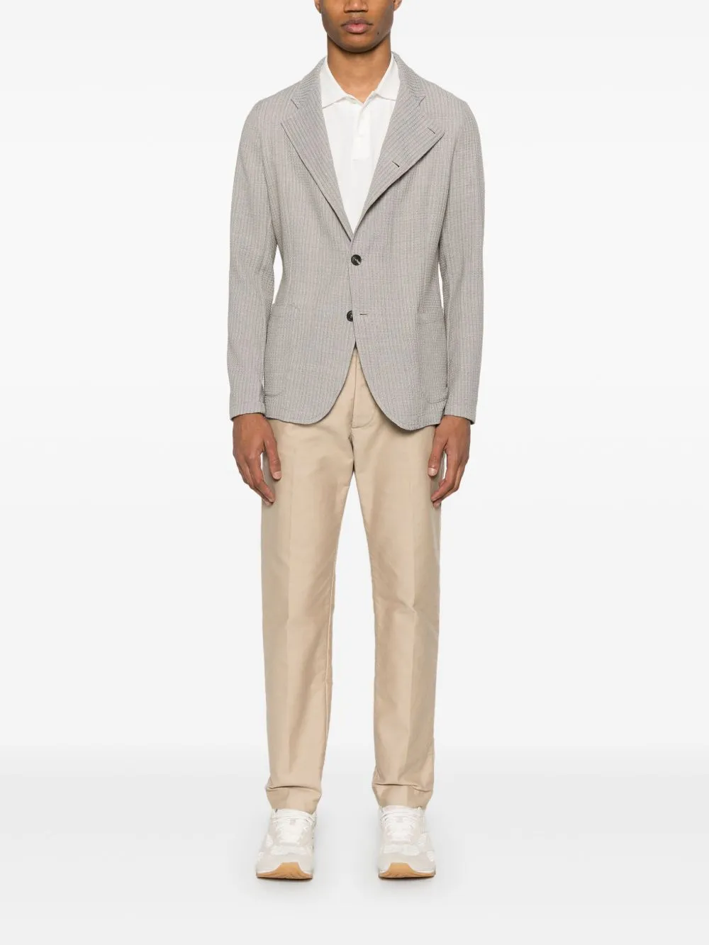 Wool single-breasted blazer jacket
