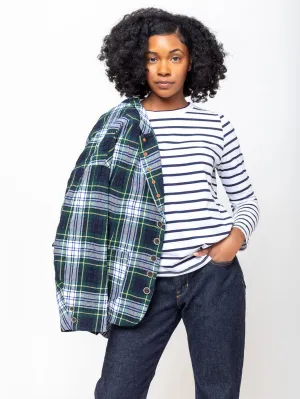 Wool Washer Tartan Jacket - Green
